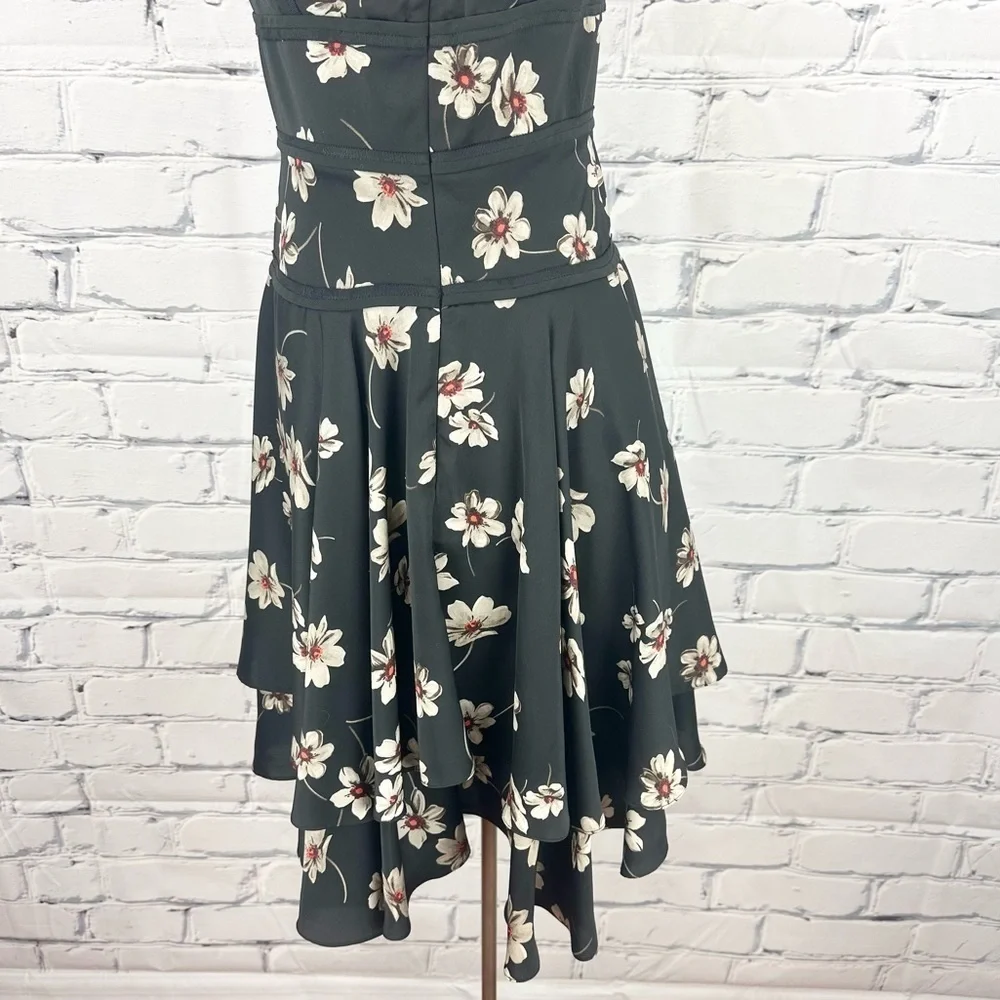 Zac Posen Womens Floral Chiffon Layered VNeck Dress Black Size 0 Sleeveless - Picture 5 of 15